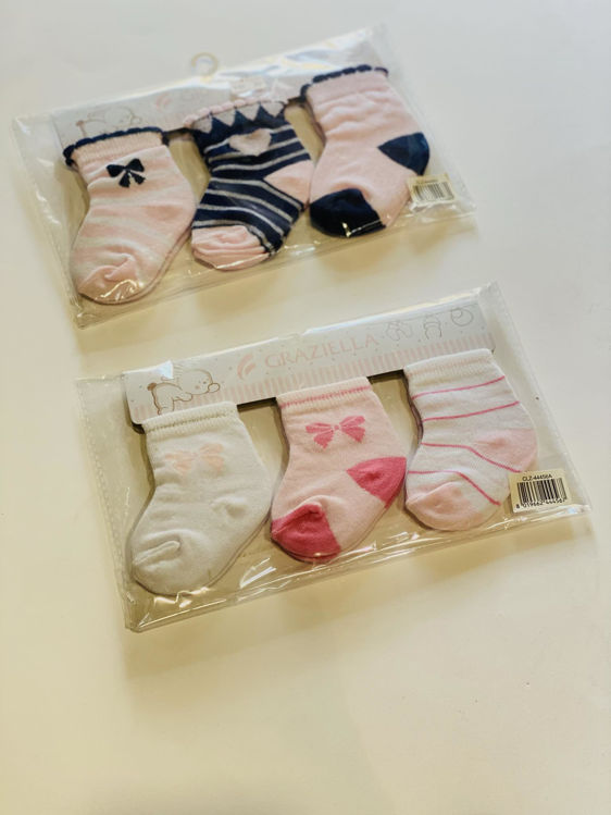 Picture of 44456A / 44468A GRAZIELLA GIRLS INFANT SOCKS PACK OF THREE